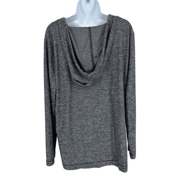 Chicos Weekends Gray Long Sleeve Lightweight Hoodie Top Women's Size 3 US XL - Picture 5 of 9